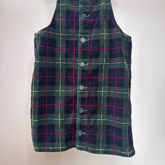 Girls Childrens Place Tartan Plaid Corduroy Dress | Adjustable Straps | Size 12 - Picture 5 of 15